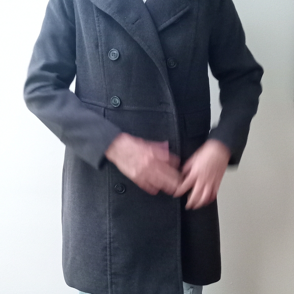 H&M Grey Double Breasted Peacoat in Size 12. NWOT - Picture 4 of 5